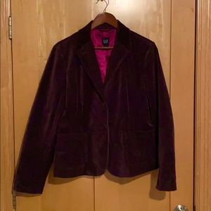 Gap deep plum velvet blazer jacket